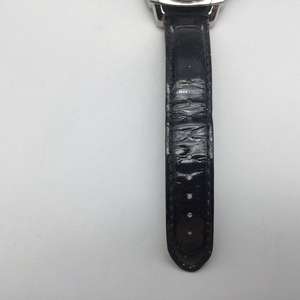 Coach Watch Women 39mm Silver Tone Black Logo Dial Crystals Leather New Battery - Picture 9 of 15